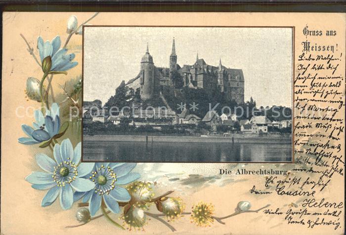 Meissen Elbe Sachsen Albrechtsburg Blumen