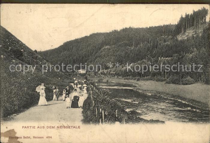 Meissen Elbe Sachsen Partie aus dem Neissetal Uferpromenade