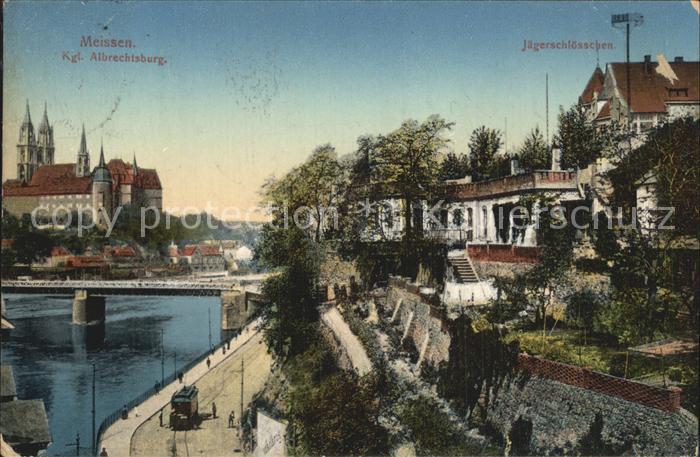 Meissen Elbe Sachsen Kgl Albrechtsburg Bruecke Jaegerschloesschen