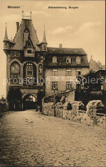 Meissen Elbe Sachsen Burgtor Albrechtsburg