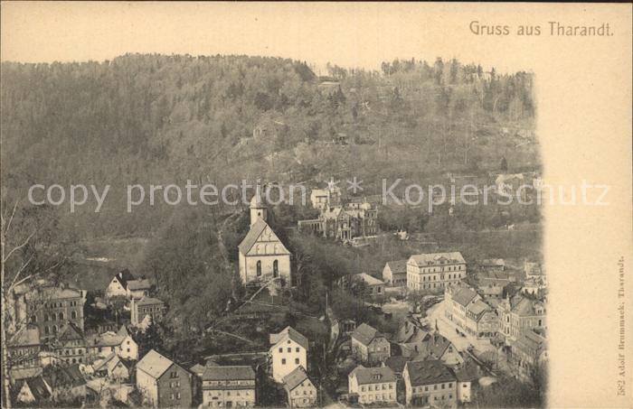 Tharandt Ortsansicht mit Kirche
