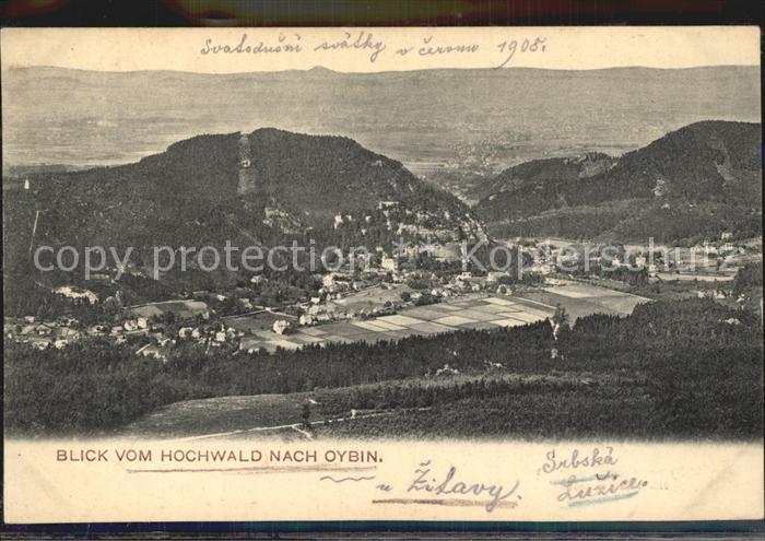 Oybin Sachsen Panorama Blick vom Hochwald Zittauer Gebirge