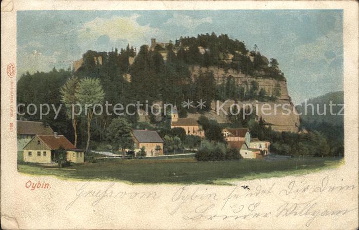 Oybin Sachsen Ortsansicht mit Kirche Berg Oybin Zittauer Gebirge