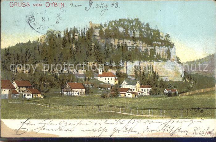 Oybin Sachsen Ortsansicht mit Kirche Berg Oybin Zittauer Gebirge