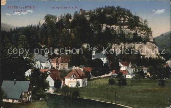 Oybin Sachsen Ortsansicht mit Kirche Berg Oybin Zittauer Gebirge