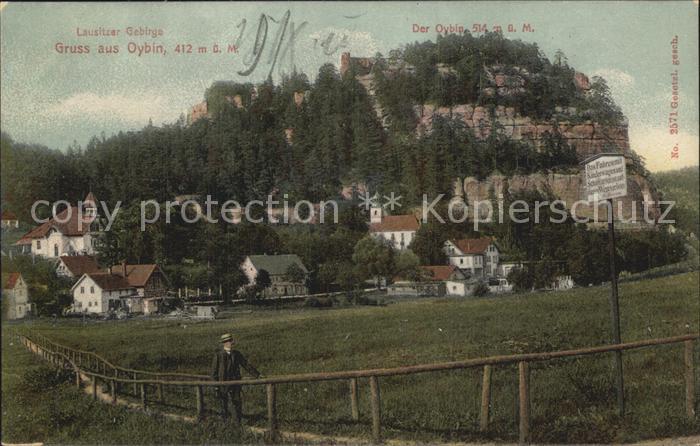 Oybin Sachsen Ortsansicht mit Kirche Berg Oybin Zittauer Gebirge