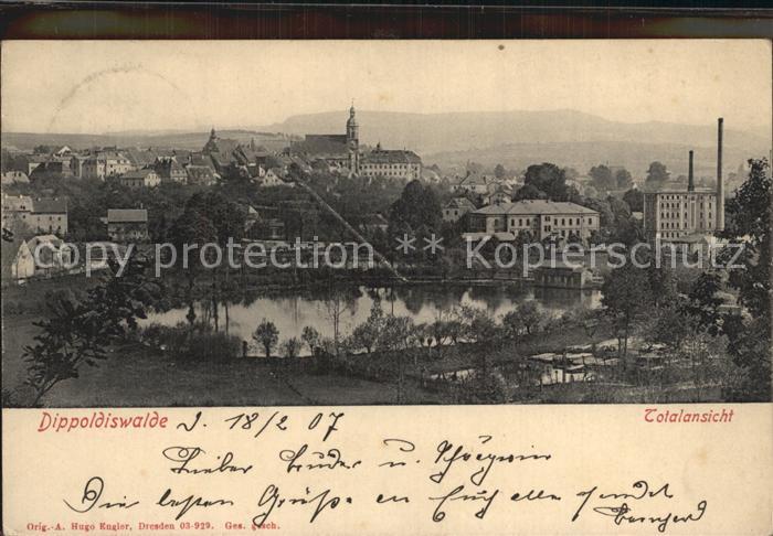 Dippoldiswalde Osterzgebirge Totalansicht Teich Kirche Schloss