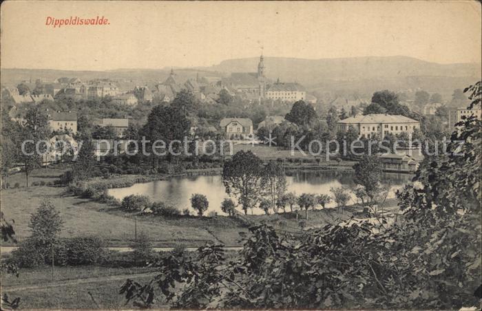 Dippoldiswalde Osterzgebirge Partie am Teich Englers Postkarte