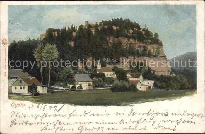 Oybin Sachsen Ortsansicht mit Kirche Berg Oybin Zittauer Gebirge