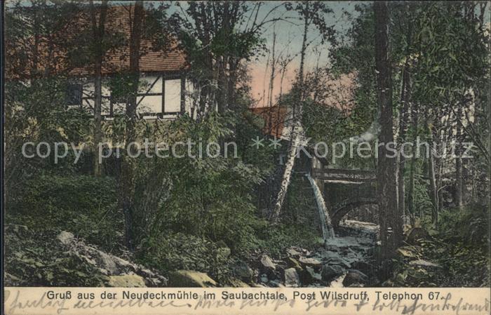 Wilsdruff Neudeckmuehle im Saubachtal Partie am Bach