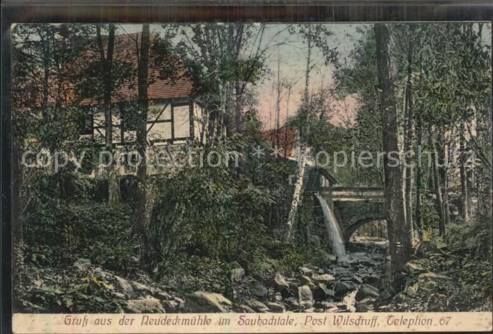 Wilsdruff Neudeckmuehle im Saubachtal Partie am Bach
