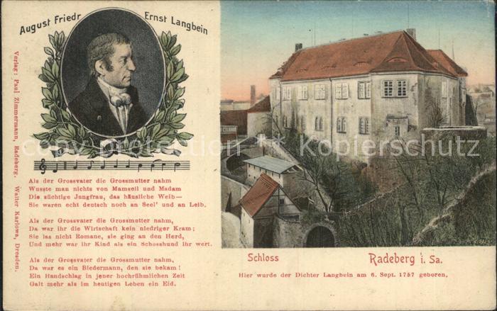 Radeberg Sachsen Schloss Klippenstein Portrait August Friedrich Ernst Langbein L