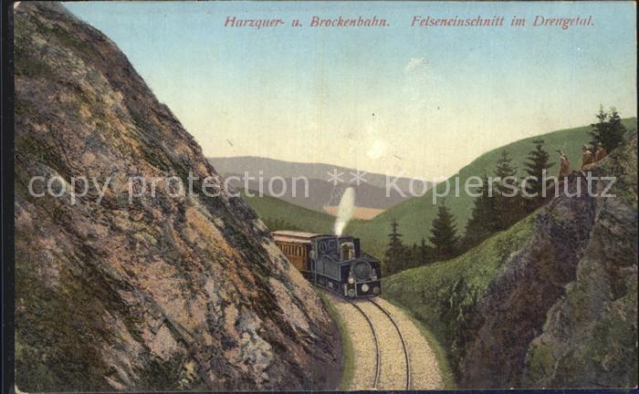 Brockenbahn Felseneinschnitt Drengetal