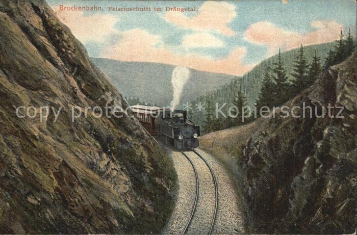 Brockenbahn Felseinschnitt Draengetal