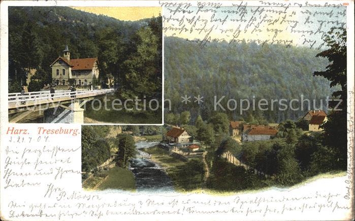 Treseburg Harz Kirche Bruecke Ortsansicht