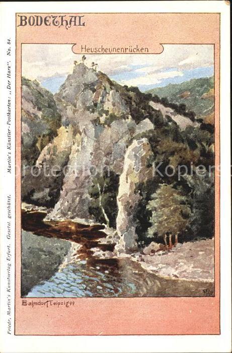 Bodetal Harz Heuscheunenruecken Bahndorf Leipzig 99 Kuenstlerkarte Martin