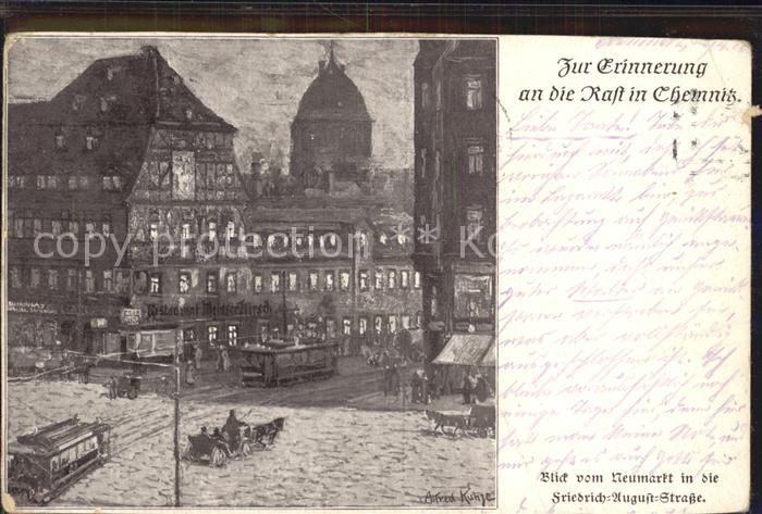 CHEMNITZ Sachsen Blick vom Neumarkt zur Friedrich August Strasse