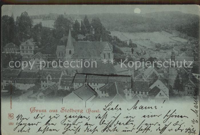 Stolberg Harz Ortsansicht Mondscheinkarte