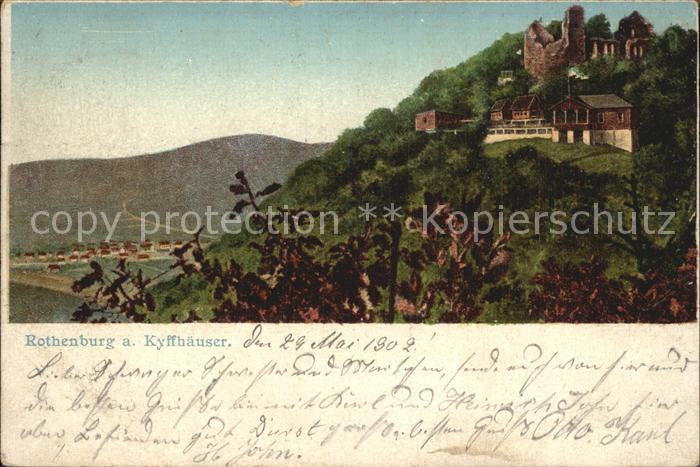 Rothenburg Kyffhaeuser Burgruine Postbriefkasten Rothenburg