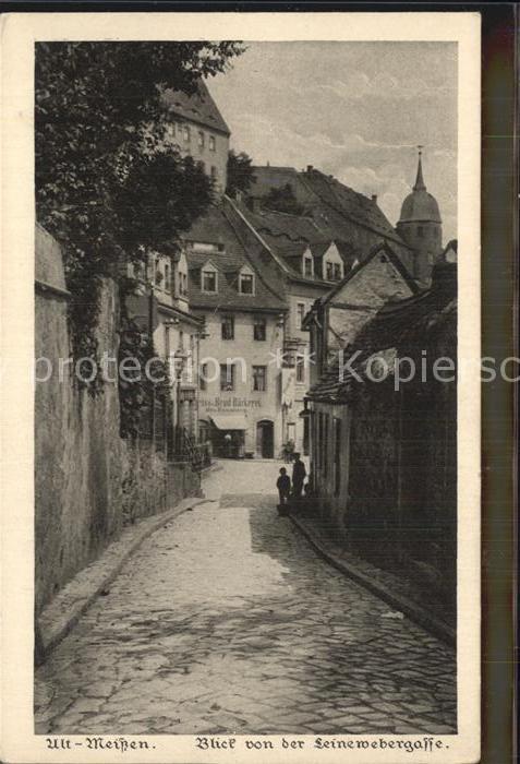 Meissen Elbe Sachsen Blick von der Leinewebergasse