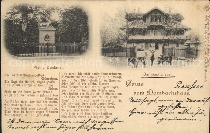 Thale Harz Dambachshaus Pfeils Denkmal Gedicht