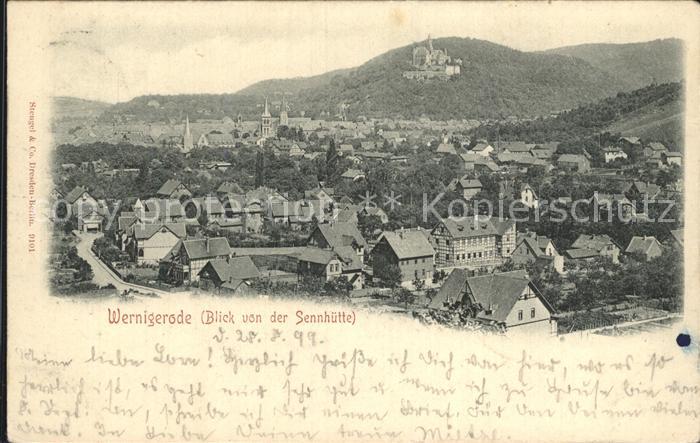 Wernigerode Harz Blick von der Sennhuette