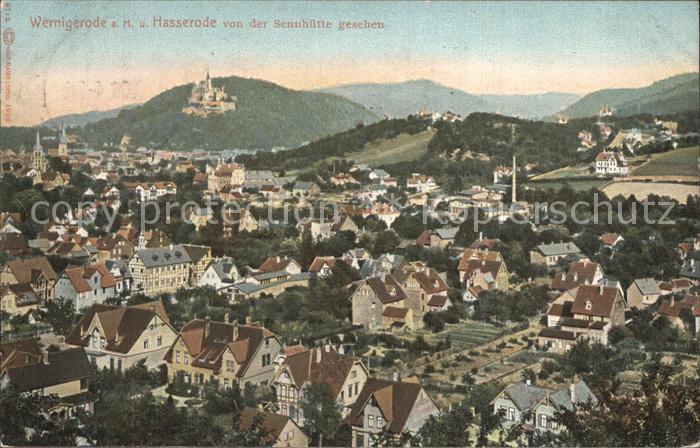 Wernigerode Harz Hasserode Blick von der Sennhuette