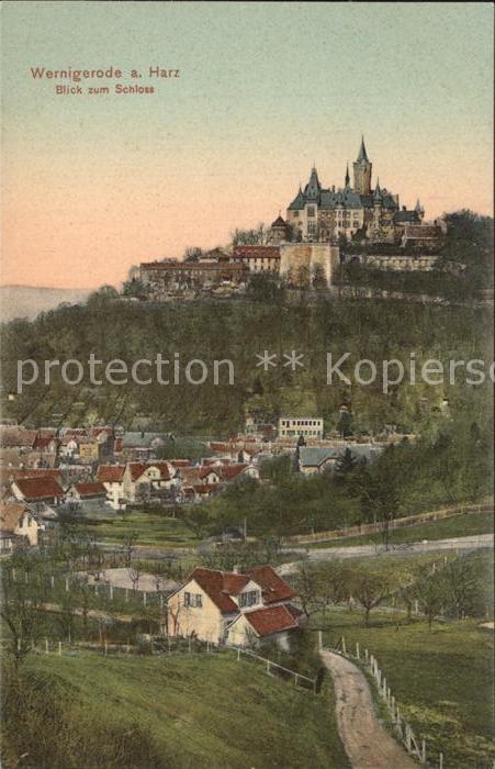 Wernigerode Harz Blick zum Schloss
