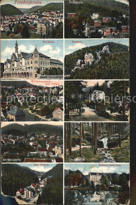 Friedrichroda Kurhaus Villenpartie Gottlob Wilhelmsplatz mit Villen Grund