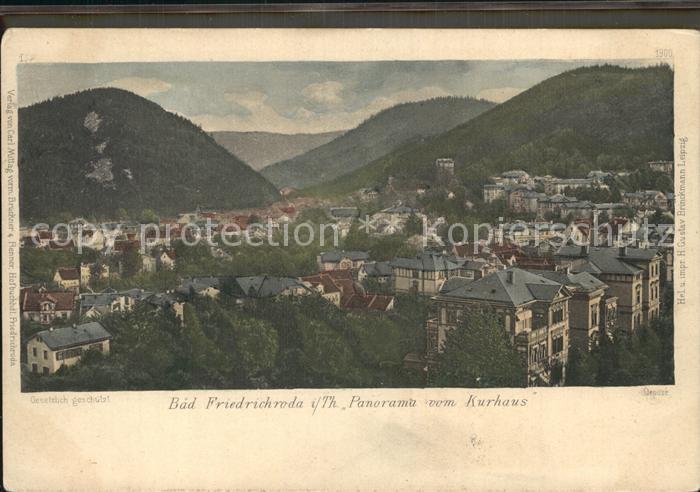 Friedrichroda Bad Panorama Blick vom Kurhaus