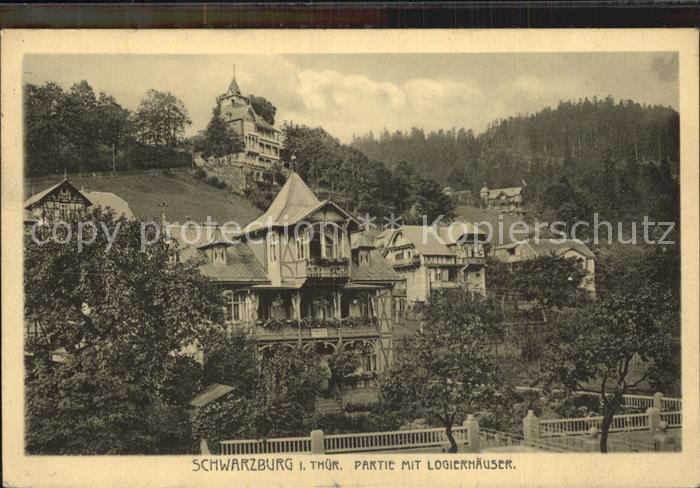 Schwarzburg Thueringer Wald Partie mit Logierhaeuser