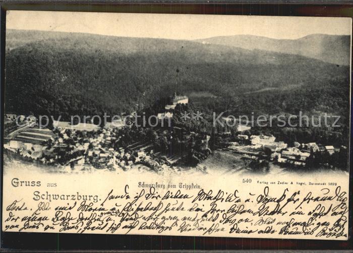 Schwarzburg Thueringer Wald Schwarzburg vom Trippstein