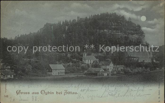 Oybin Sachsen Ortsansicht Mondschein