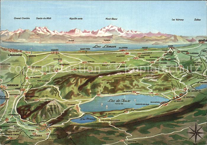 Helvetia Schweiz Panoramakarte