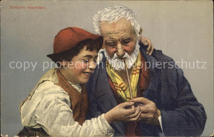 Napoli Neapel Grossvater mit Enkel