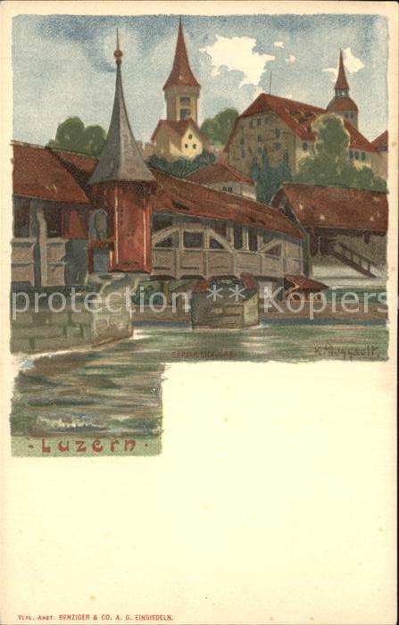 Luzern LU Spreuerbr?cke K?nstlerkarte