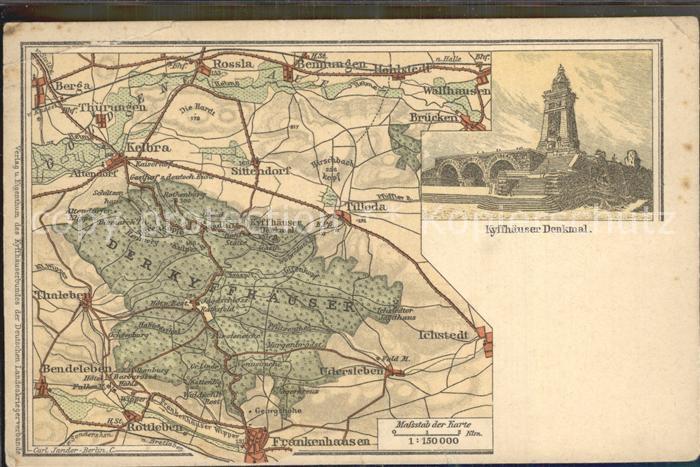 Kyffhaeuser Kaiser Wilhelm Denkmal Wanderkarte