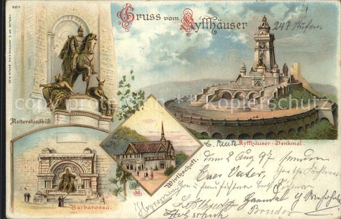 Kyffhaeuser Kaiser Wilhelm Denkmal Barbarossa Reiterstandbild