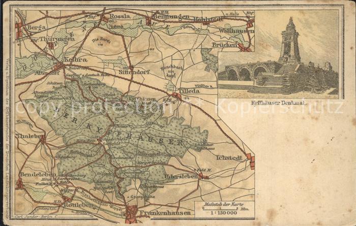 Kyffhaeuser Kaiser Wilhelm Denkmal Wanderkarte