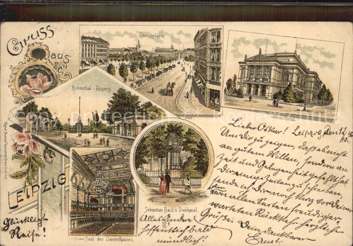 LEIPZIG Sachsen Koenigsplatz Konzerthaus Saal Sebastian Bachs Denkmal