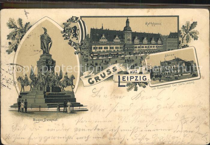 LEIPZIG Sachsen Rathaus Siegesdenkmal Boerse