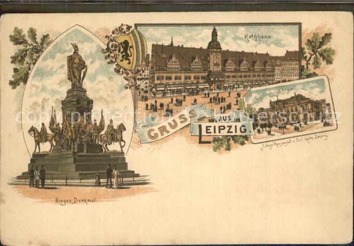 LEIPZIG Sachsen Rathaus Siegesdenkmal Boerse