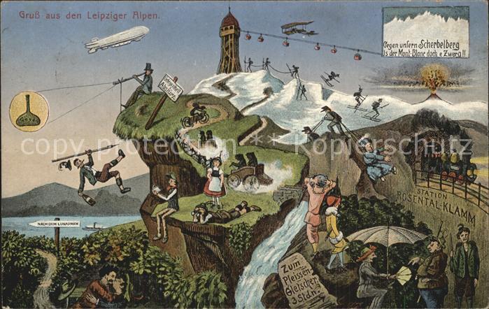 LEIPZIG Sachsen Scherbelberg Juxkarte