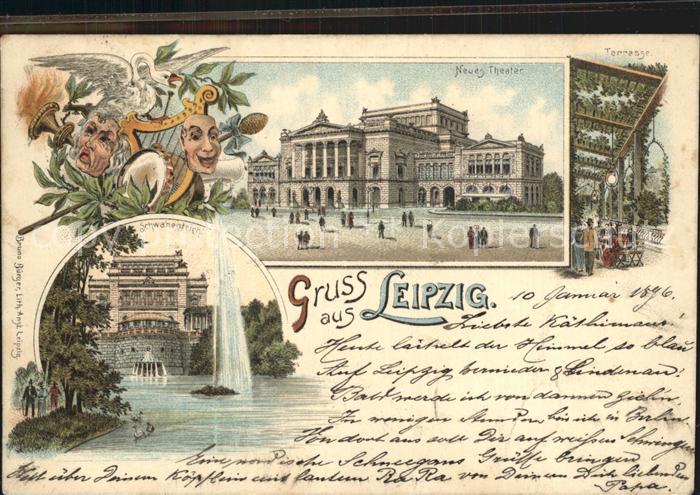 LEIPZIG Sachsen Neues Theater Terrasse Schwanenteich