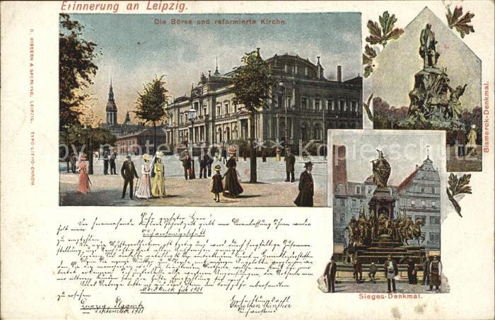 LEIPZIG Sachsen Boerse reformierte Kirche Siegesdenkmal Bismarckdenkmal