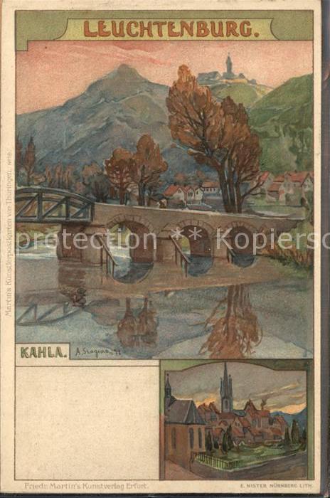 Kahla Thueringen Leuchtenburg Kuenstlerkarte