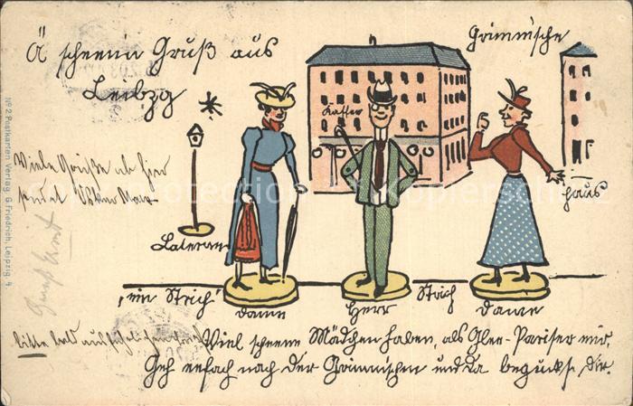 LEIPZIG Sachsen Grimmsche Haus Juxkarte