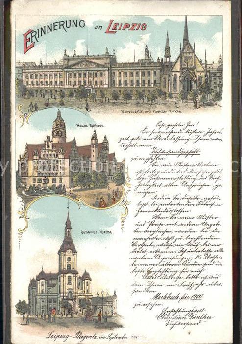 LEIPZIG Sachsen Plagwitz Neues Rathaus Johanniskirche Universitaet