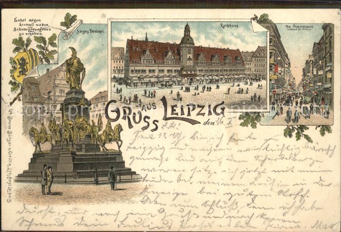 LEIPZIG Sachsen Siegesdenkmal Rathaus Petersstrasse Messe