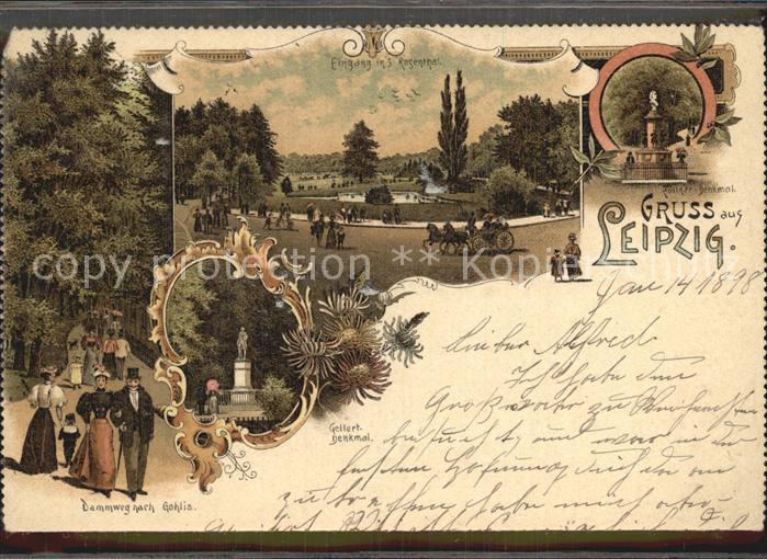 LEIPZIG Sachsen Siegesdenkmal Dammweg nach Gohlis Rosenthal Gellertdenkmal